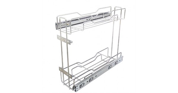 Porta Temperos Latas / Óleo Duplo Deslizante 125x350x400mm Inox